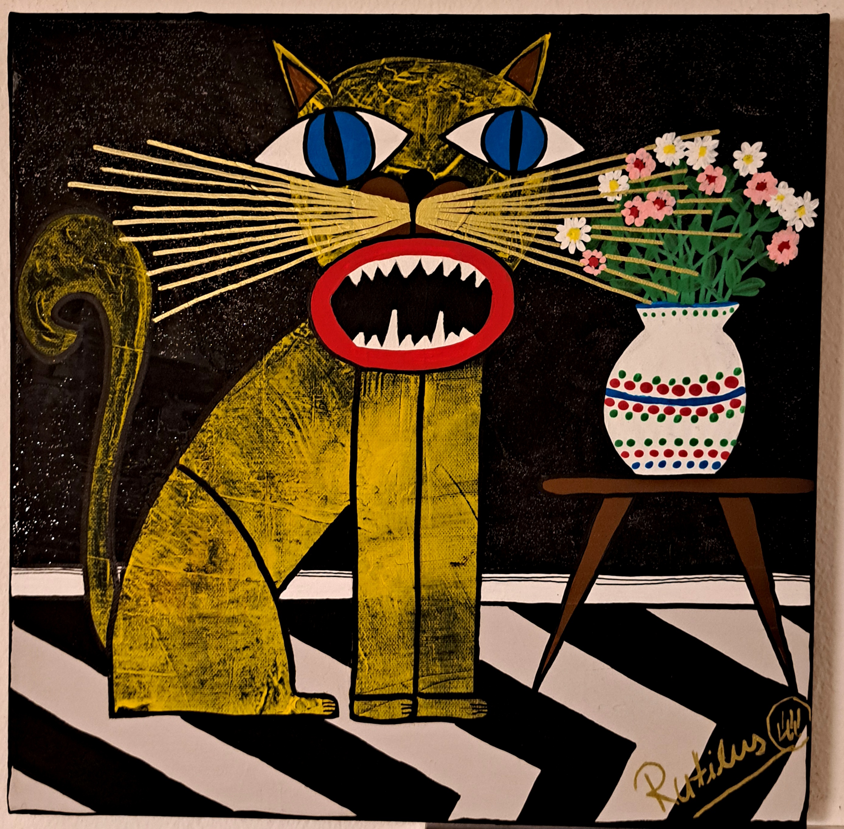 Grafika przedstawia pracę artysty.