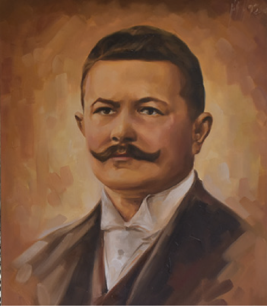 Grafika przedstawia portret Honorowego Obywatela Grudziądza..