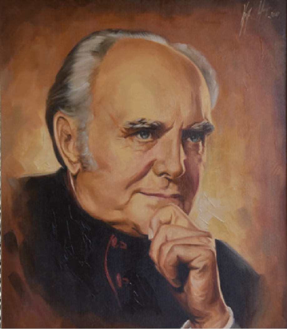 Grafika przedstawia portret Honorowego Obywatela Grudziądza.