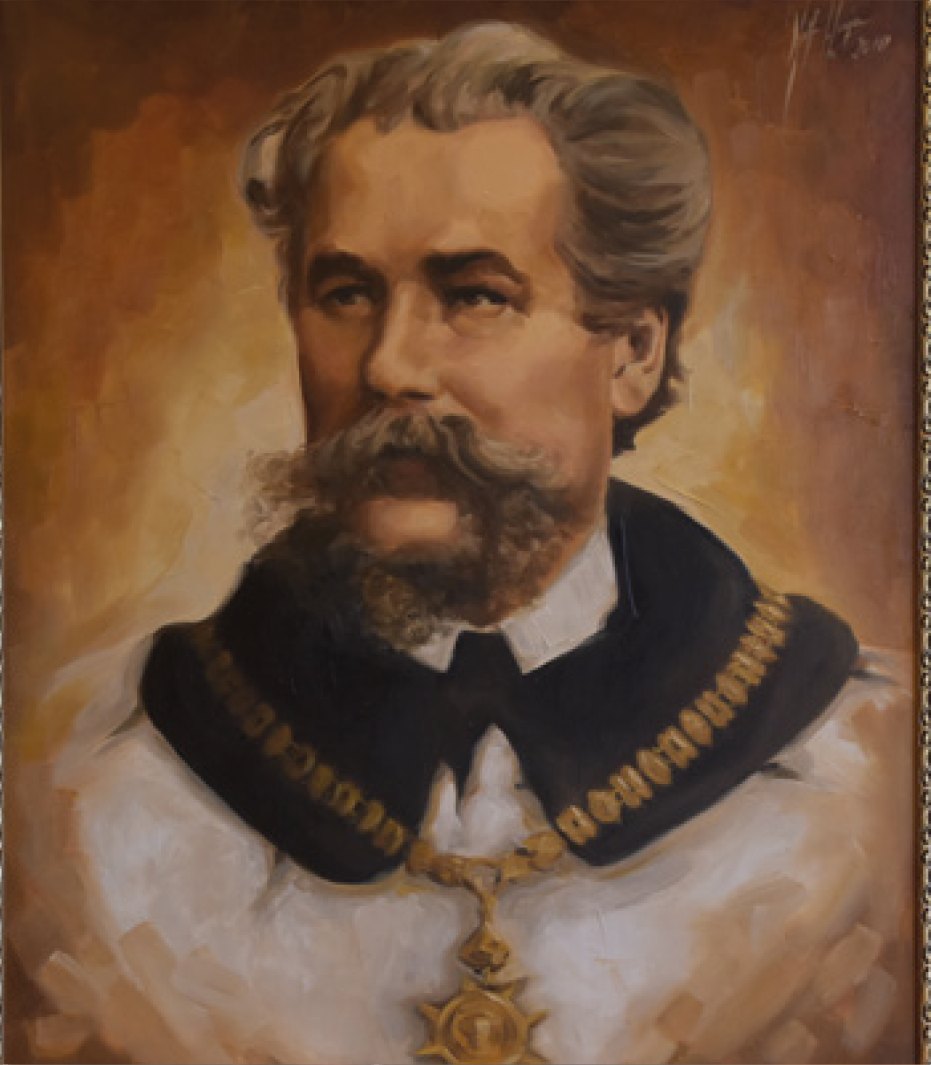 Grafika przedstawia portret Honorowego Obywatela Grudziądza.