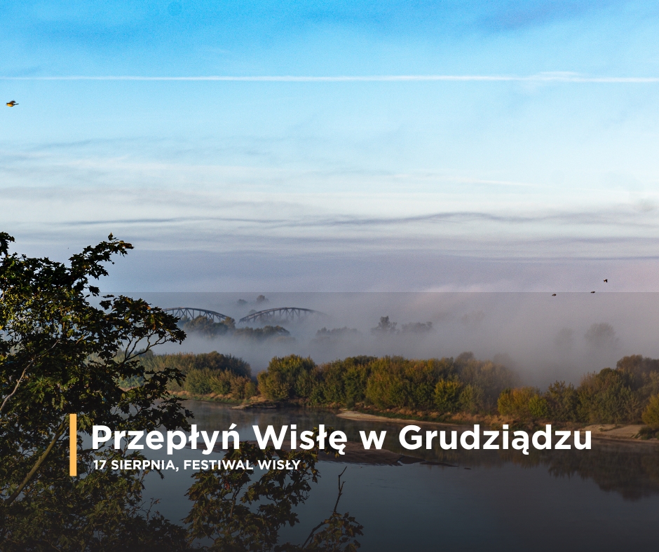 Grafika przedstawia widok na Wisłę.