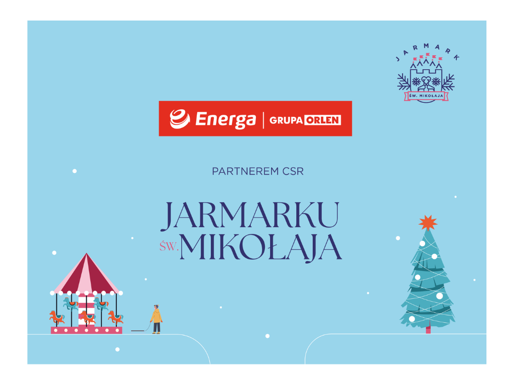 Grafika przedstawia gadżety z logotypem sponsora.