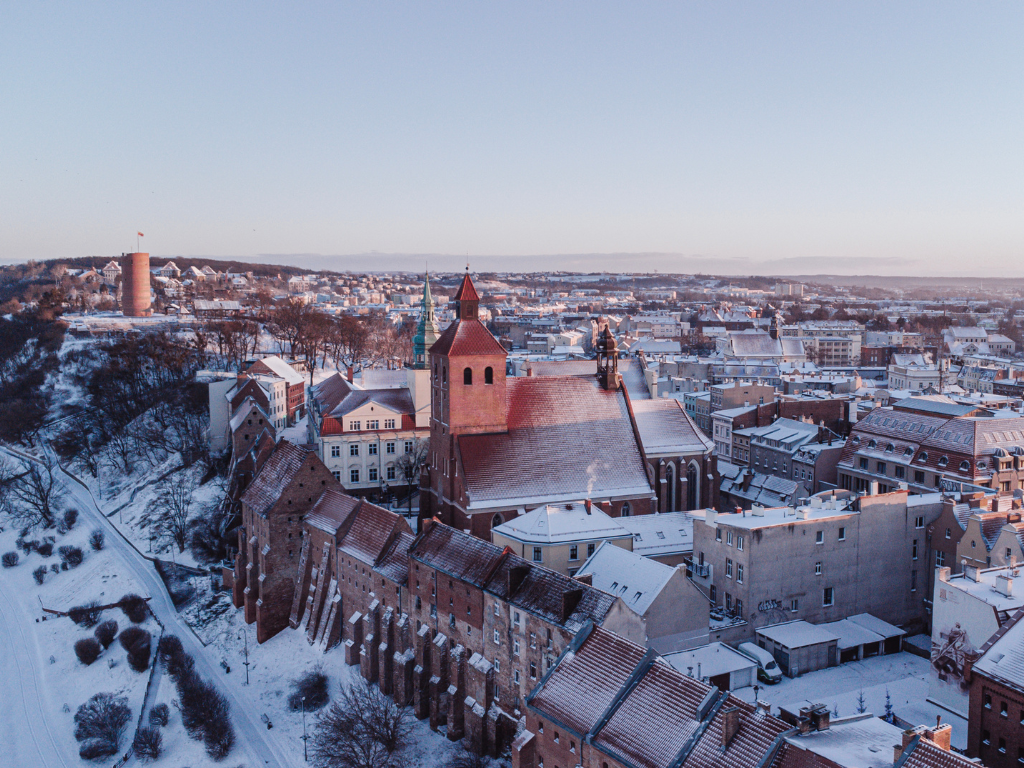 Fotografia przedstawia panoramę Grudziądza.