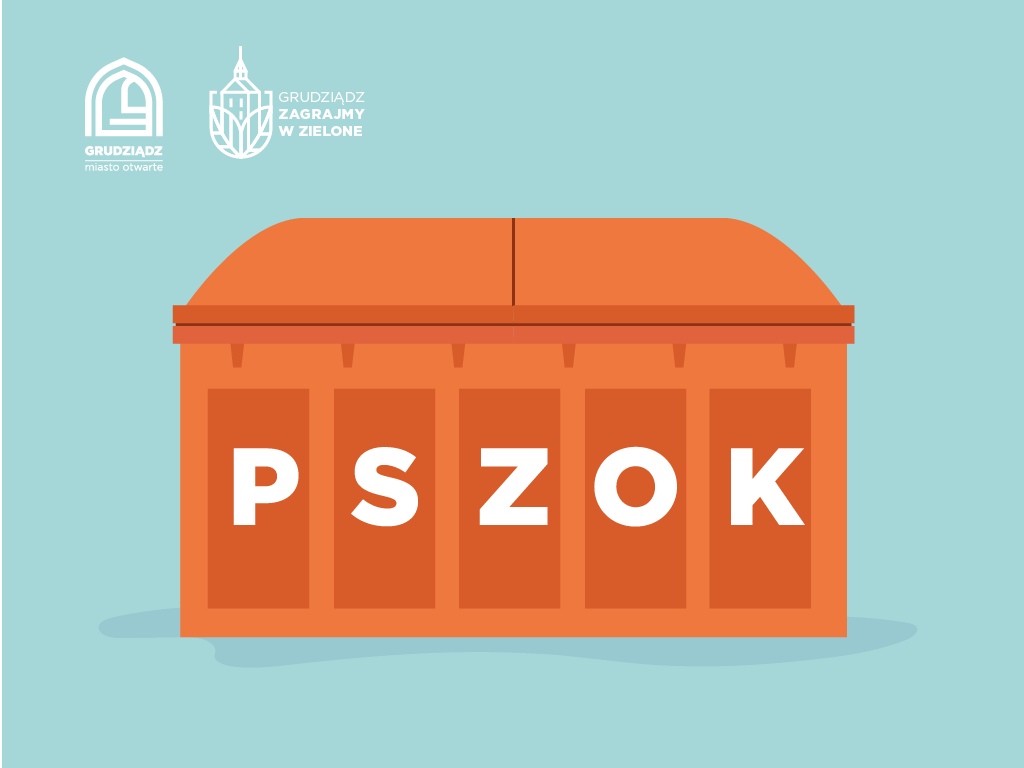 Grafika przedstawia kontener PSZOK.