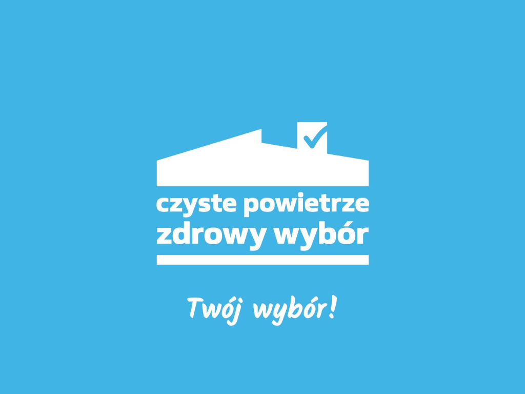 Grafika przedstawia logotyp programu Czyste powietrze.
