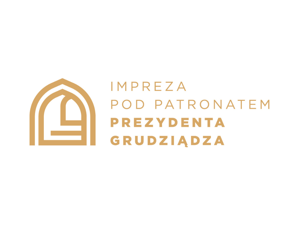 Grafika przedstawia logo impreza pod patronatem prezydenta Grudziądza.