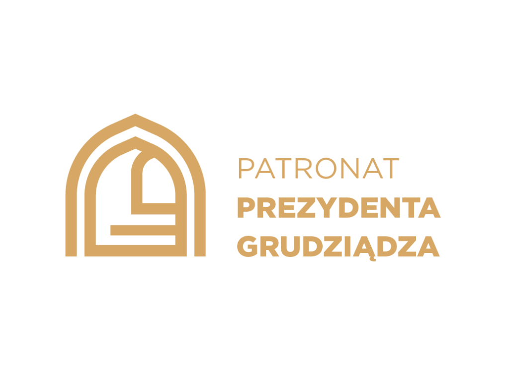 Grafika przedstawia logo patronat prezydenta Grudziądza.